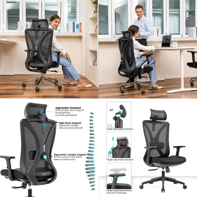 Office Tech Chair - Sedia da Ufficio Moderna e Resistente,