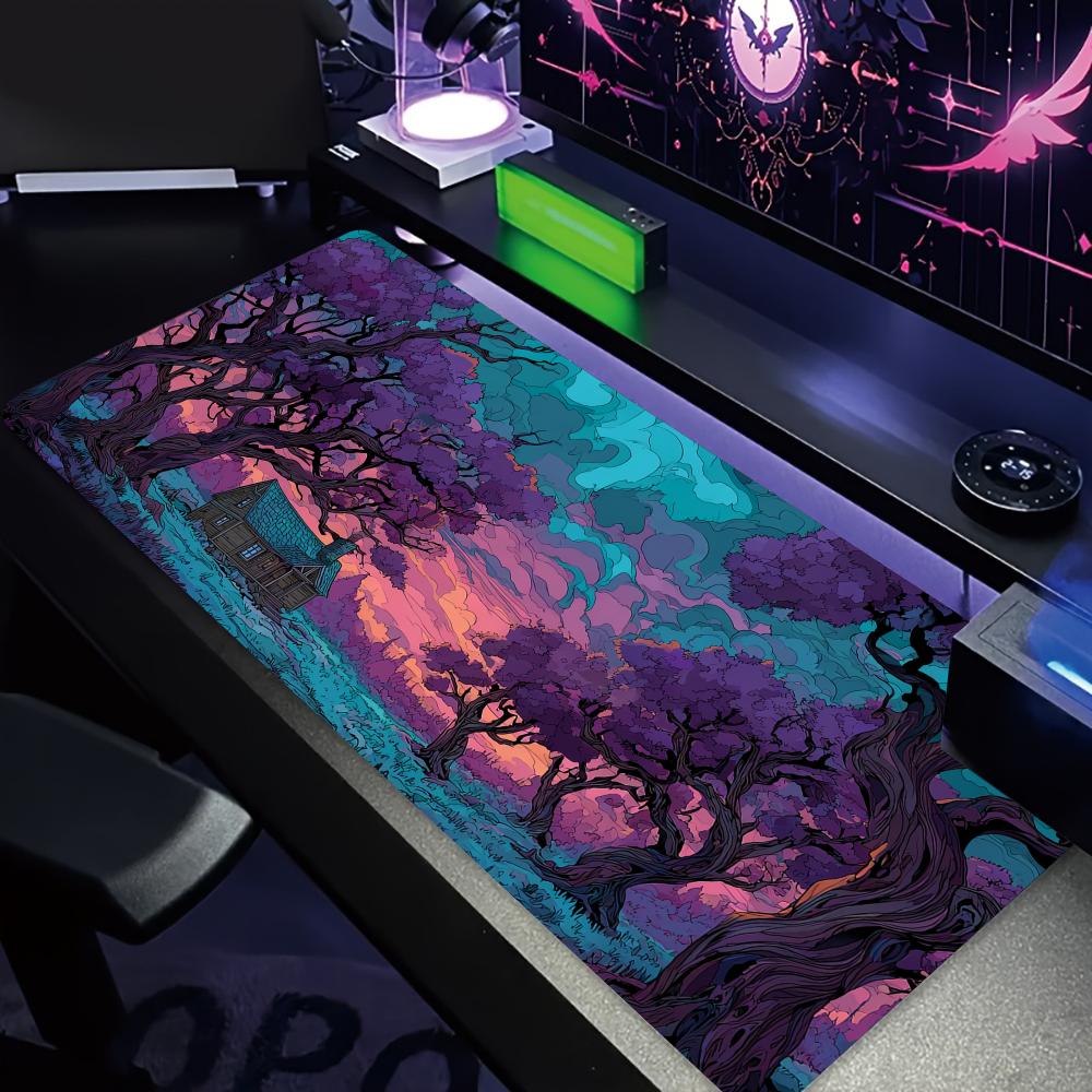 Office Desk Tech Accessories - Misterioso viola foresta grande tappetino per