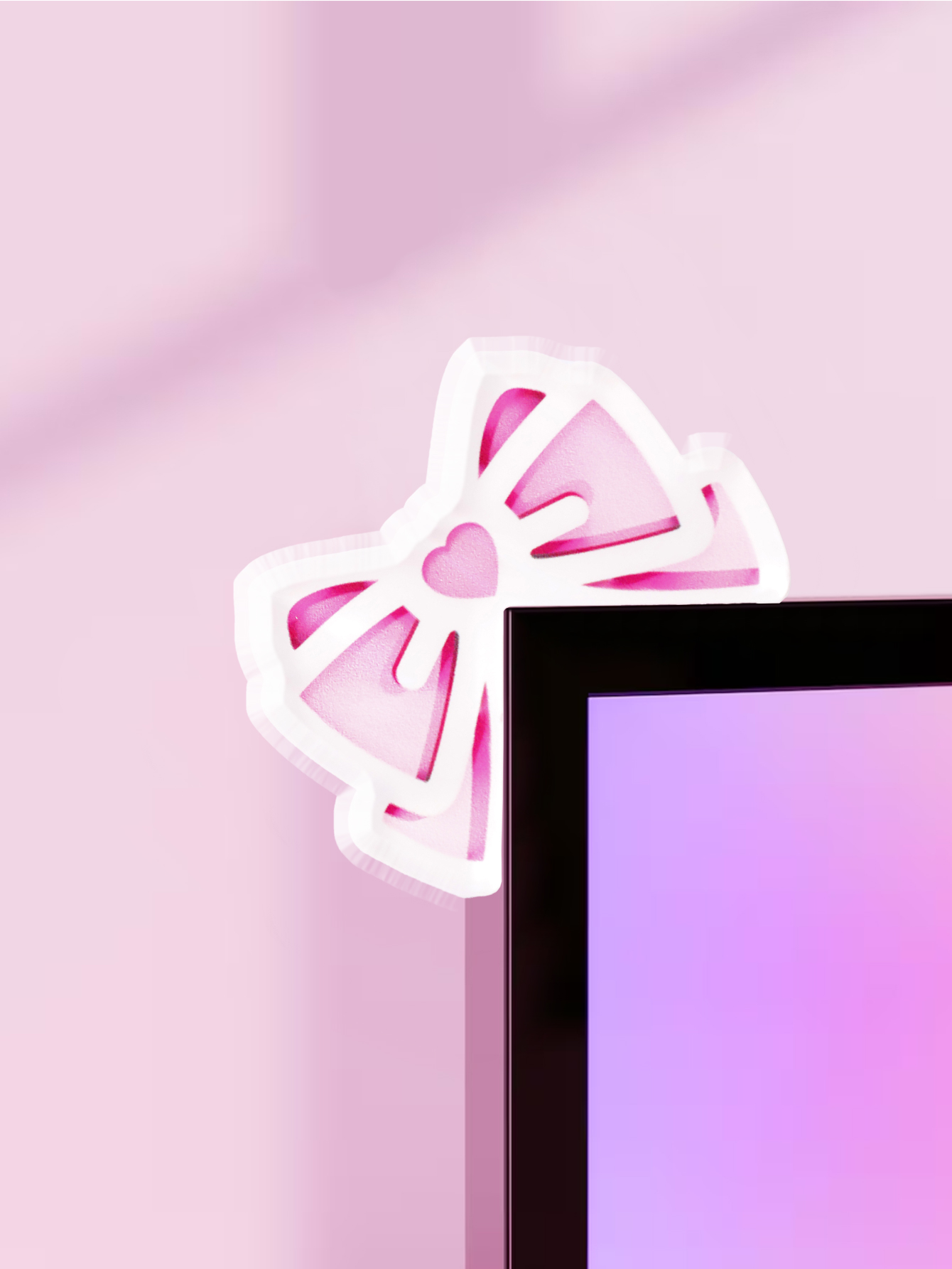 Office Desk Tech Accessories - Decorazione per monitor con fiocco Kawaii