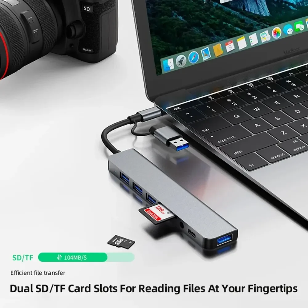 Hub USB-C 8 in 2 con lettore d - Multi Port Usb Hub recensione e prezzo