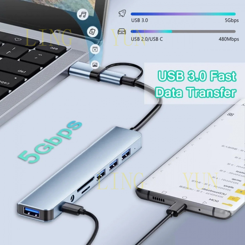 Hub USB Tipo C, Hub USB 3.0 US - Multi Port Usb Hub recensione e prezzo